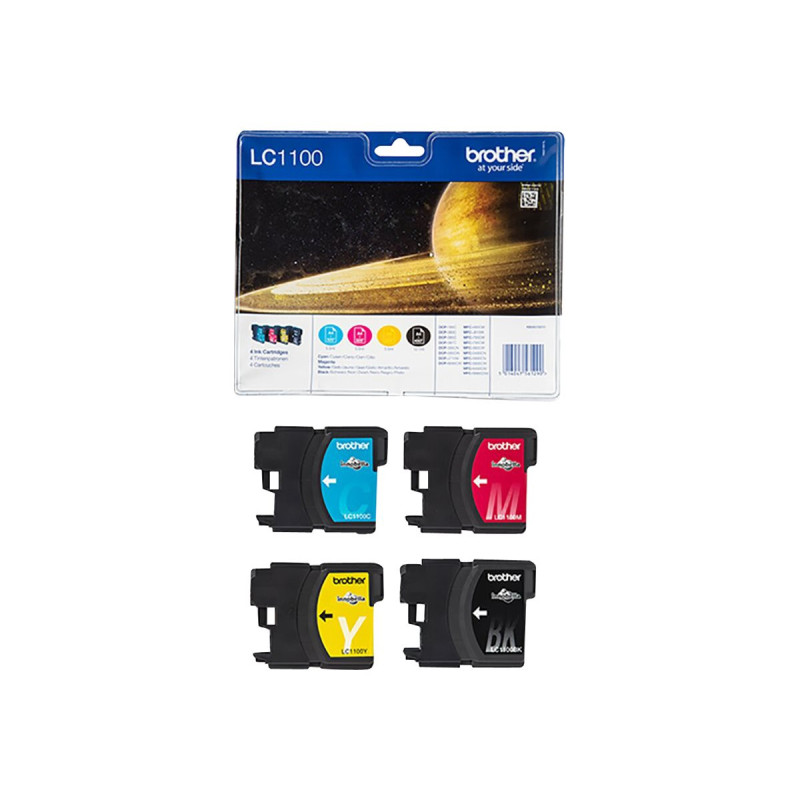 Brother LC1100 Value Pack - pack de 4 - noir, jaune, cyan, magenta - original - cartouche d'encre