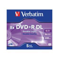Verbatim DVD+R/8.5GB 8x AdvAZO Double Layer 5pk