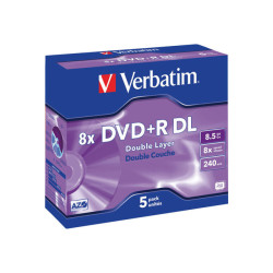 Verbatim DVD+R/8.5GB 8x AdvAZO Double Layer 5pk