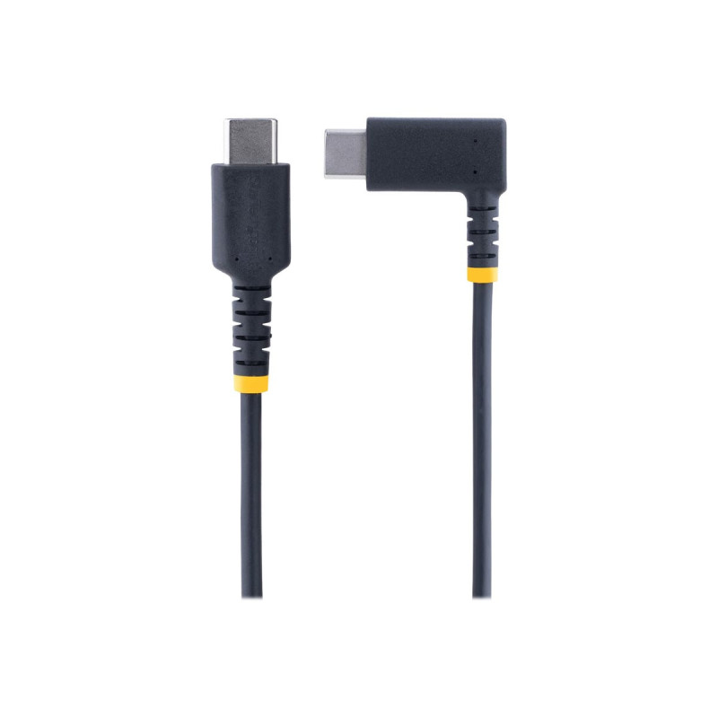 StarTech Câble de Charge USB C de 2m, 60W PD - Chargeur USB 2.0 Coudé - Câble USB de type-C - USB-C pour USB-C - 2 m