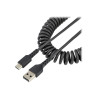 StarTech Câble USB vers USB-C de 1m - Cordon USB USB-C Enroulé à Usage Intensif - Câble USB-A vers USB-C en Fibre Aramide Rob...