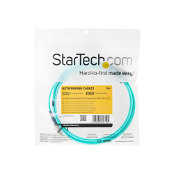 StarTech.com Câble Fibre Optique Multimode de 2m LC/UPC vers LC/UPC OM3 - cordon de raccordement - 2 m - 2 m - turquoise