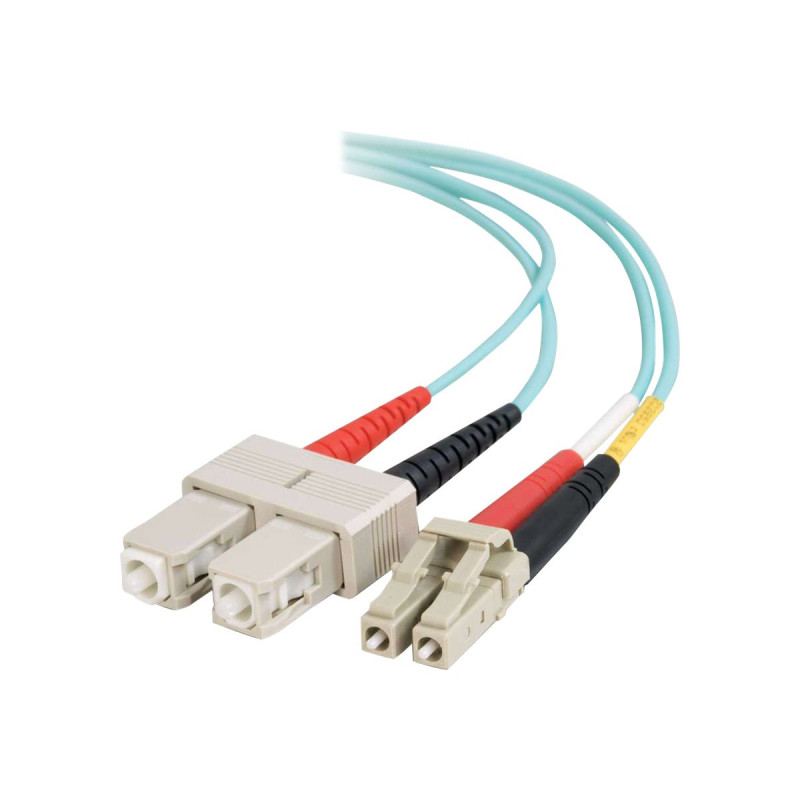 C2G LC-SC 10Gb 50/125 OM3 Duplex Multimode PVC Fiber Optic Cable (LSZH) - câble réseau - 15 m - 15 m - turquoise