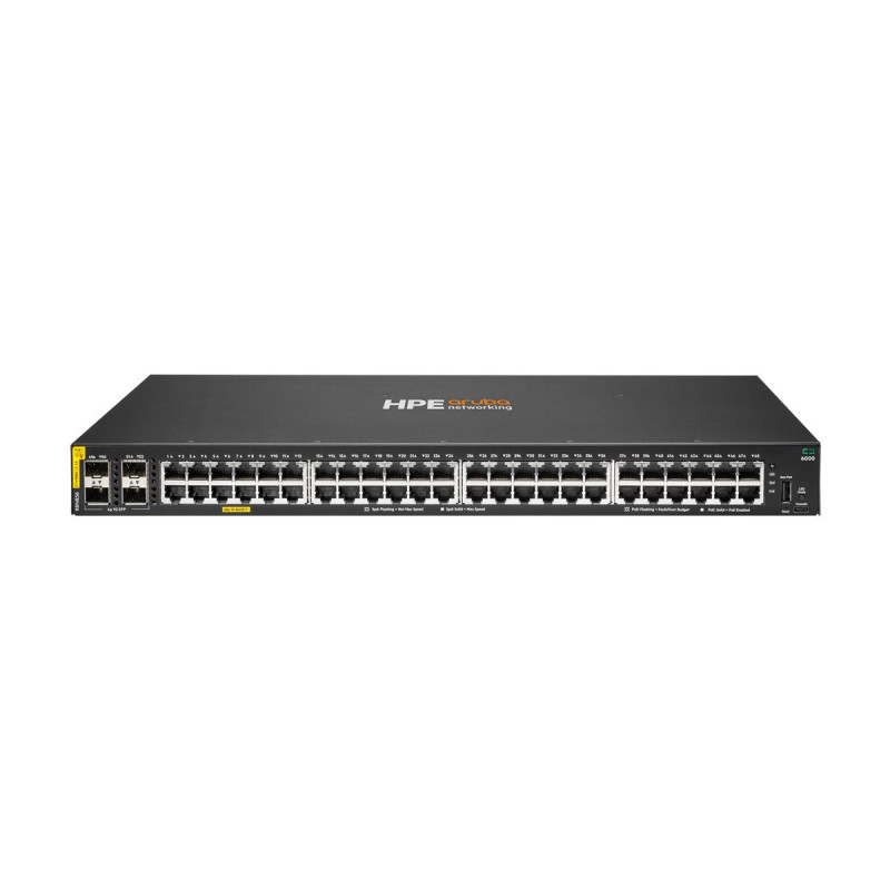 HPE Aruba Networking CX 6000 48p 10M/100M/1G Class4 PoE 4p SFP 1G 370W Switch - commutateur - 48 ports - Géré - Montable sur...