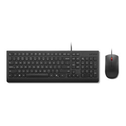 Lenovo Essential Wired Combo - ensemble clavier et souris - QWERTY - US avec le symbole de l'euro - noir Périphérique d'entrée