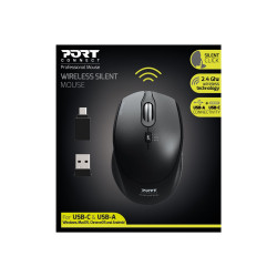 PORT - Souris sans fil 2.4GHz Silencieuse