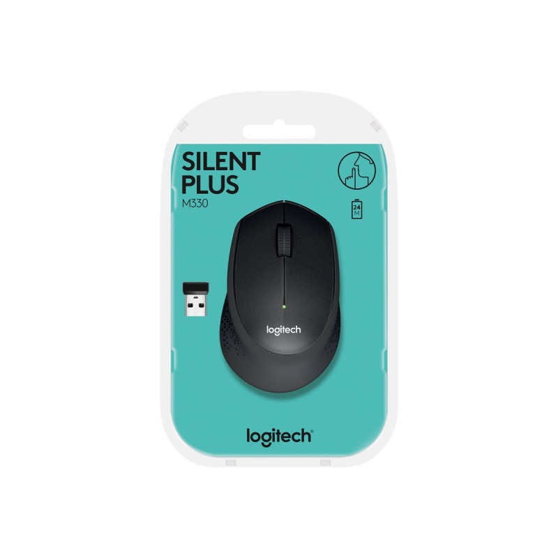 Logitech M330 SILENT PLUS - souris - 2.4 GHz - noir