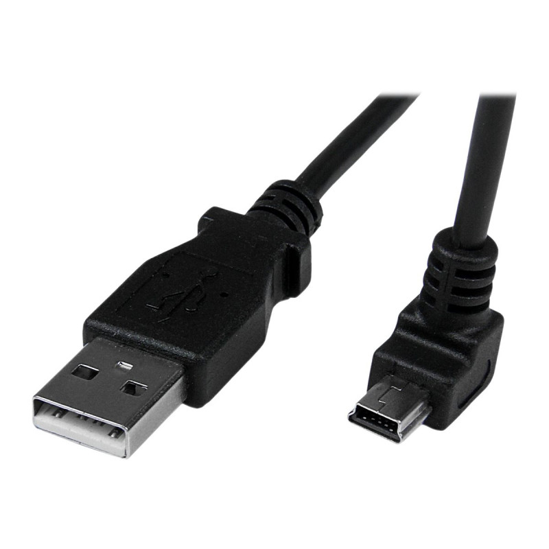StarTech.com Câble Mini USB 2 m - A vers Mini B coudé 90° vers le bas - Câble USB Mini B Angle Coude vers le bas - Noir 2m -...