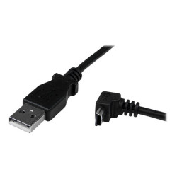 StarTech.com Câble Mini USB 2 m - A vers Mini B coudé 90° vers le bas - Câble USB Mini B Angle Coude vers le bas - Noir 2m -...