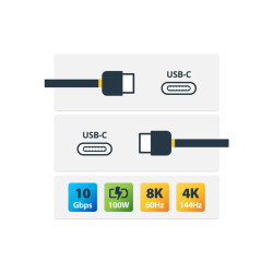 StarTech Câble USB-C Robuste Angle Droit de 50cm, USB 3.2 Gen 2, 4K60 - Câble USB de type-C - USB-C pour USB-C - 50 cm