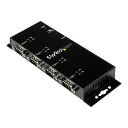 StarTech.com Hub adaptateur USB vers série DB9 RS232 4 ports – Montage sur rail DIN industriel et mural - adaptateur série -...