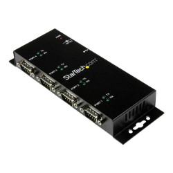 StarTech.com Hub adaptateur USB vers série DB9 RS232 4 ports – Montage sur rail DIN industriel et mural - adaptateur série -...