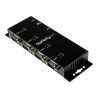 StarTech.com Hub adaptateur USB vers série DB9 RS232 4 ports – Montage sur rail DIN industriel et mural - adaptateur série -...