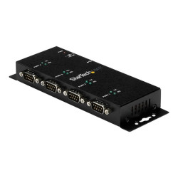 StarTech.com Hub adaptateur USB vers série DB9 RS232 4 ports – Montage sur rail DIN industriel et mural - adaptateur série -...