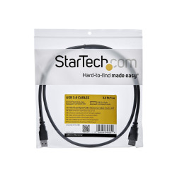 StarTech.com Câble d'extension USB 3.0 A vers A de 1 m - Rallonge USB A SuperSpeed en noir - M/F - rallonge de câble USB - US...