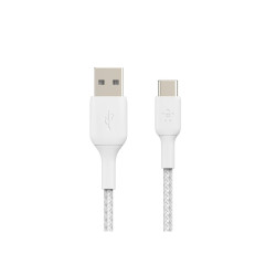 Belkin Câble tressé USBA USBC 0,15m blan
