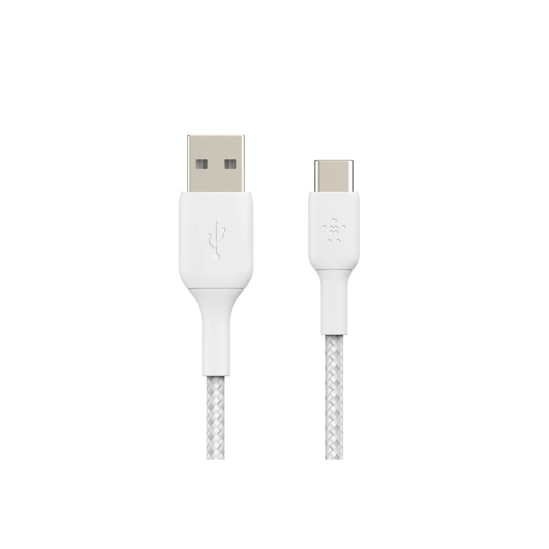 Belkin Câble tressé USBA USBC 0,15m blan