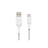 Belkin Câble tressé USBA USBC 0,15m blan
