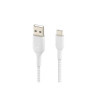 Belkin Câble tressé USBA USBC 0,15m blan