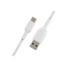 Belkin Câble tressé USBA USBC 0,15m blan