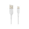 Belkin Câble tressé USBA USBC 0,15m blan