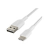 Belkin Câble tressé USBA USBC 0,15m blan