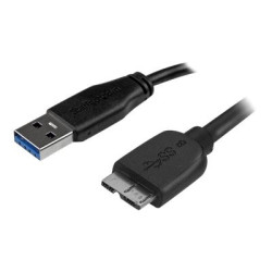 StarTech.com Câble Micro USB 3.0 slim de 3m - Cordon USB A vers Micro B - Câble USB de charge / synchronisation - M/M - Noir...