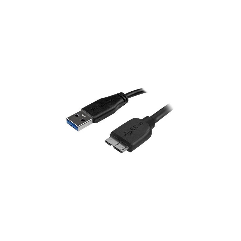 StarTech.com Câble Micro USB 3.0 slim de 3m - Cordon USB A vers Micro B - Câble USB de charge / synchronisation - M/M - Noir...