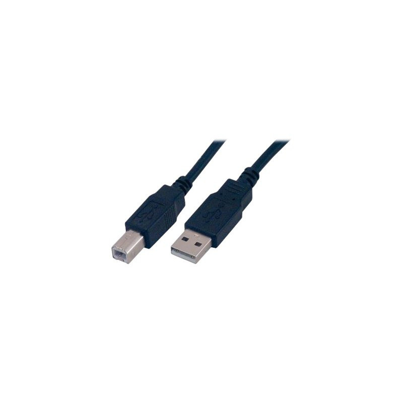 MCL - Câble USB 2.0 type A / B mâle - 2m Noir