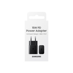 Samsung Chargeur Secteur 15W, Port USB Type C (sans câble) Noir