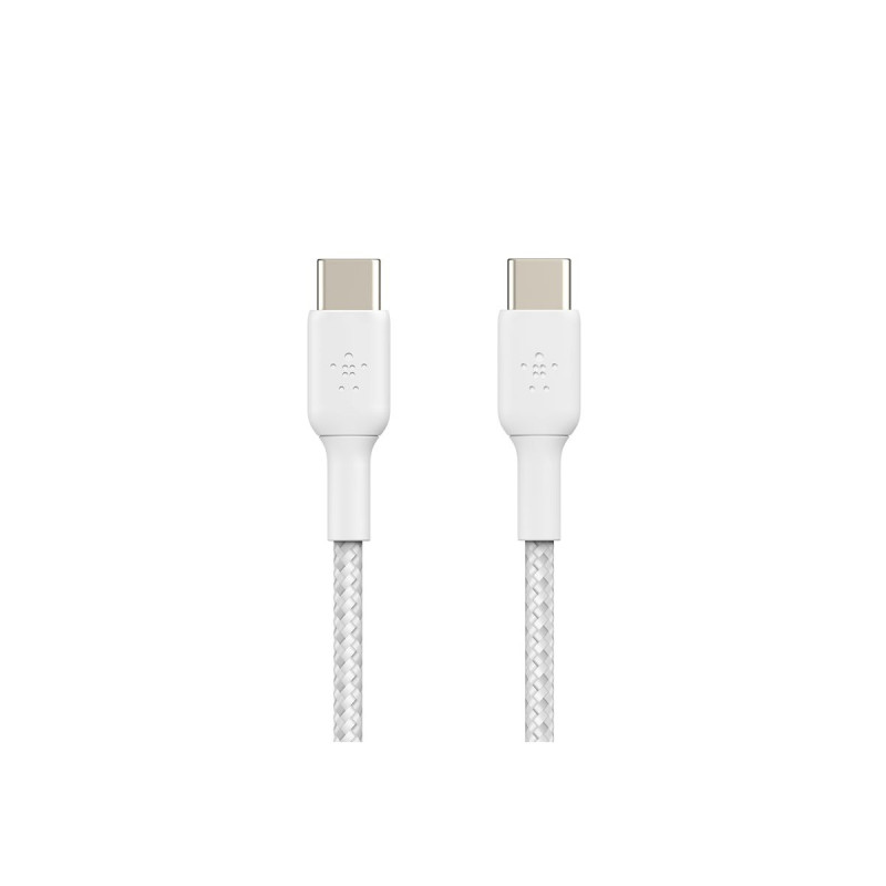 Belkin Câble tressé USB-C USB-C 1m blanc