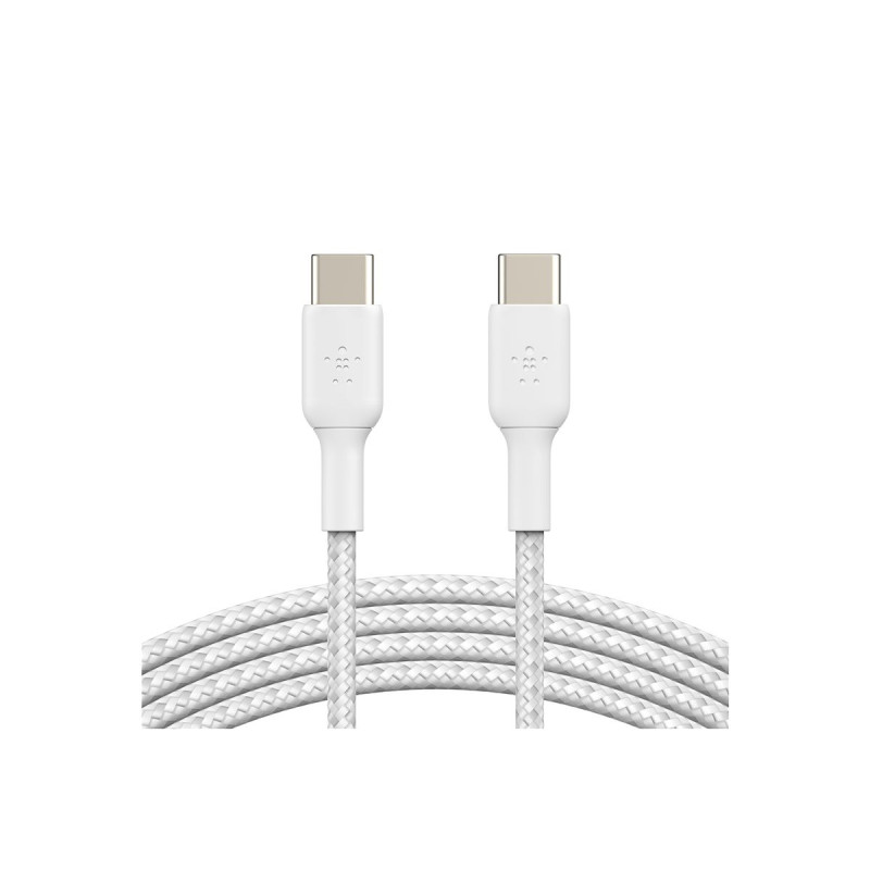 Belkin Cable USB-C vers USB-C Renforcé Tréssé 2m Blanc