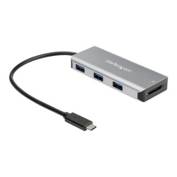 StarTech.com Hub USB-C 3 ports USB et lecteur de carte SD - 2x USB-A, 1x USB-C - 10 Gbps - Cable hote integre de 25 cm (HB31C...