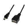 StarTech.com Câble Mini USB 2.0 de 30cm - Cordon USB A vers Mini B - Femelle / Mâle - Noir - câble USB - USB pour mini USB ty...