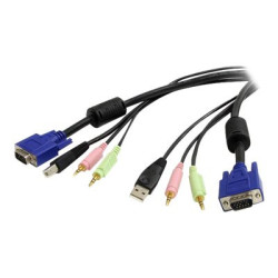 StarTech.com Câble pour switch KVM VGA avec USB, audio stéréo et microphone 3,5 mm - 1,80 m - câble clavier/vidéo/souris/audi...