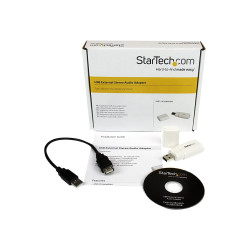 StarTech.com Carte son externe USB vers audio stéréo - Adaptateur audio stéréo - 1x USB A mâle - 2x 3,5 mm Mini-Jack femelle...