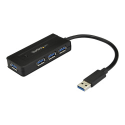 Startech Hub USB 3.0 à 4 ports - Mini hub avec port de charge - Adaptateur d'alimentation inclus (ST4300MINI) - concentrateur...