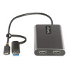 Startech Adaptateur USB-C vers Double HDMI - 4K 60Hz - 100W PD - adaptateur vidéo - HDMI / USB - Conformité TAA - 30 cm