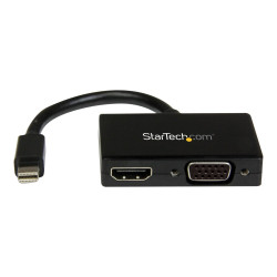 StarTech.com Adaptateur audio / vidéo de voyage - Convertisseur 2-en-1 Mini DisplayPort vers HDMI ou VGA - 1920x1200 / 1080p...