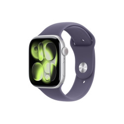 Apple Watch Series 11 (GPS) - aluminium argenté - montre intelligente avec bande sport - brouillard violet - 64 Go