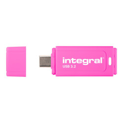 CLE USB 64GB USB-C 3.2 GEN1 DRIVE (USB3.1 USB3.0) NEON-C ROSE FLUO JUSQU'A 150MB/s EN LECTURE ET 30 MB/s EN ECRITURE