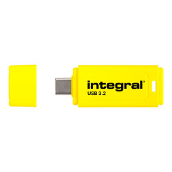 CLE USB 64GB USB-C 3.2 GEN1 DRIVE (USB3.1 USB3.0) NEON-C JAUNE FLUO JUSQU'A 150MB/s EN LECTURE ET 30 MB/s EN ECRITURE