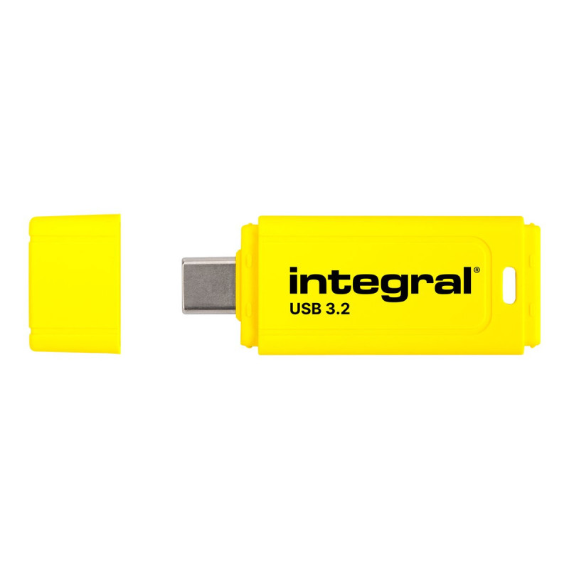 CLE USB 64GB USB-C 3.2 GEN1 DRIVE (USB3.1 USB3.0) NEON-C JAUNE FLUO JUSQU'A 150MB/s EN LECTURE ET 30 MB/s EN ECRITURE