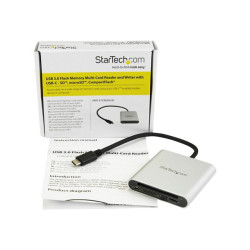 Startech Lecteur et enregistreur multicartes USB 3.0 avec USB-C pour cartes mémoire SD, microSD et CompactFlash - Câble USB-C...