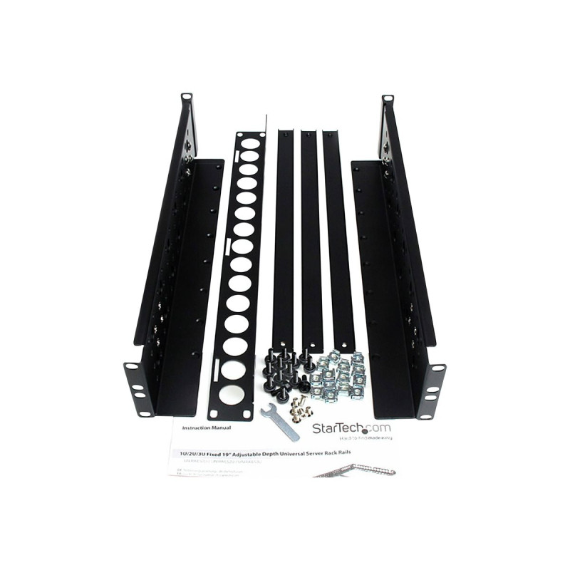 StarTech.com Rails 2U fixes - Universels - Rails pour rack serveur - 19" - Profondeur réglable - rail de rack - 2U