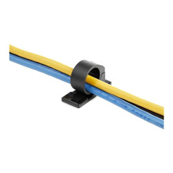 StarTech.com 100 Pinces Attache Câbles Adhésives Noir, Organiseur Câbles Réseau/Ethernet/Bureau/Ordinateur, Range Câbles Bure...