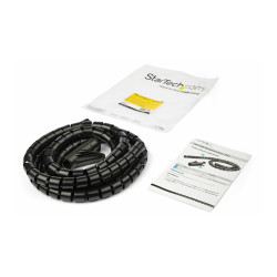 StarTech.com Gaine spirale range-câble en noir - 2,5 m - Diamètre de 25 mm - Avec outil pour insérer les câbles (CMSCOILED2)...