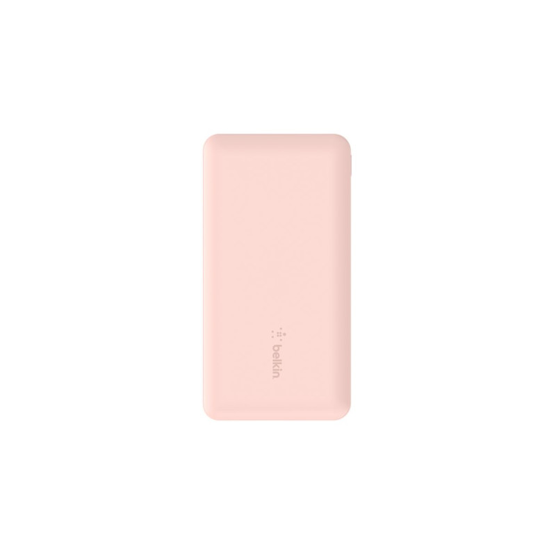 Belkin Batterie externe 3 ports 10K avec câble USB-A vers USB-C rose