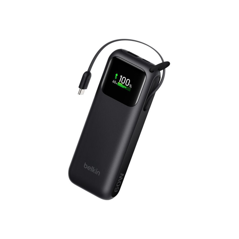 Belkin UltraCharge banque d'alimentation - avec câble rétractable - 2 x USB-C, USB - 60 watt