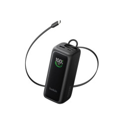 Belkin UltraCharge banque d'alimentation - avec câble rétractable - 2 x USB-C, USB - 120 watt